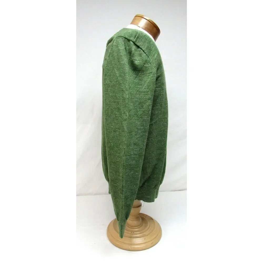 J. Crew men's size L Large green 100% cotton sweater knit